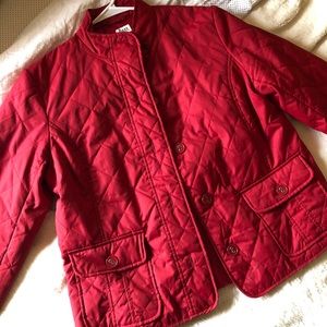 Bass Coat Womens, Red Quilted Puffer Zip Jacket